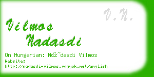 vilmos nadasdi business card